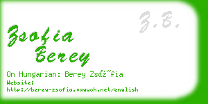 zsofia berey business card